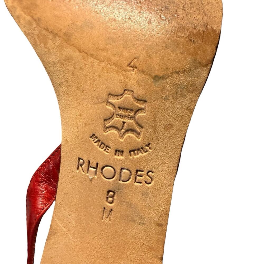 Brighton Red Croc-Embossed Leather Slingback Heels - Picture 9 of 12